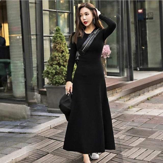 Plus Size Long Sleeve Winter Dress ...